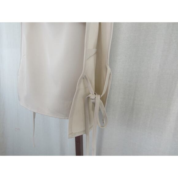 NWT Nastygal Tie Side Sleeveless Crop Top Stone US 10 White Ivory Open Sides - Picture 3 of 4